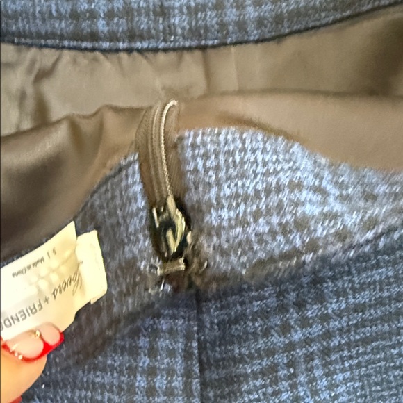 Lovers + Friends Navy Plaid Blue Black Pants Trousers High Waist Small - Picture 8 of 10